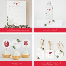 Load image into Gallery viewer, 2029 Christmas Baby Shower Invite Bundle: Printable Holiday Decorations (Digital Download)
