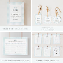 Load image into Gallery viewer, Pink Golf cart baby shower party invitation bundle 2041

