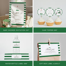 Load image into Gallery viewer, Golf Baby Shower Bundle New to the Club Preppy Green Party Decor Set 2041
