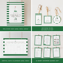 Load image into Gallery viewer, Golf Baby Shower Bundle New to the Club Preppy Green Party Decor Set 2041
