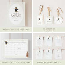 Load image into Gallery viewer, Golf Baby Shower Bundle Teddy Bear Preppy New to the Club Boy Shower Template 2041
