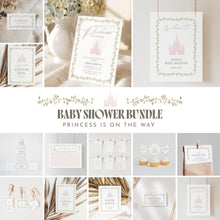 Load image into Gallery viewer, Princess Baby Shower Bundle, Pink Floral Castle Party Template Set 2042
