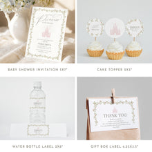 Load image into Gallery viewer, Princess Baby Shower Bundle, Pink Floral Castle Party Template Set 2042
