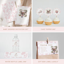 Load image into Gallery viewer, Baby Is Brewing Baby Shower Bundle, Pink Floral Cafe Theme Editable Templates Corjl 2044
