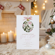 Load image into Gallery viewer, 2033 A Merry Little Girls&#39; Night Coquette Christmas Party Invite, Digital Download, Editable Template
