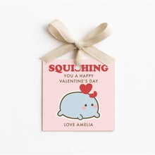 Load image into Gallery viewer, 08012 Kids Squishy Printable Valentine Gift Tag Template, Digital download
