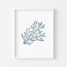 Load image into Gallery viewer, Coastal watercolor blue coral art print 07-119
