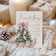 Load image into Gallery viewer, 2033 Pink Christmas Tree Favorite things Gift Exchange Party Invite, Digital download, Editable Template

