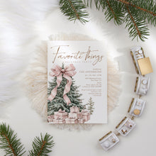 Load image into Gallery viewer, 2033 Pink Christmas Tree Favorite things Gift Exchange Party Invite, Digital download, Editable Template
