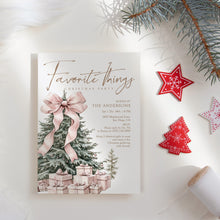 Load image into Gallery viewer, 2033 Pink Christmas Tree Favorite things Gift Exchange Party Invite, Digital download, Editable Template
