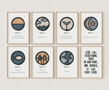 Load image into Gallery viewer, Set of 8 boho Christian kids creation art prints 07-216
