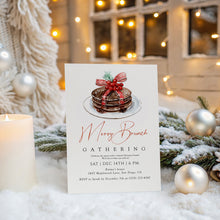 Load image into Gallery viewer, 2033 Christmas Merry Brunch Editable Invite, Digital Download Pancake Party Template

