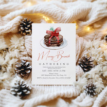 Load image into Gallery viewer, 2033 Christmas Merry Brunch Editable Invite, Digital Download Pancake Party Template
