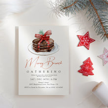 Load image into Gallery viewer, 2033 Christmas Merry Brunch Editable Invite, Digital Download Pancake Party Template
