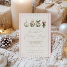 Load image into Gallery viewer, 2033 Pink Ornament Exchange Christmas Party Invite, Girls Night Pajama Party, Digital Download
