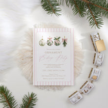 Load image into Gallery viewer, 2033 Pink Ornament Exchange Christmas Party Invite, Girls Night Pajama Party, Digital Download
