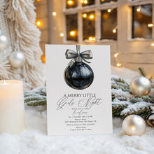 Load image into Gallery viewer, 2033 Black A Merry Little Girls&#39; Night Coquette Christmas Party Invite, Digital Download, Editable Template
