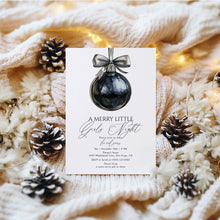 Load image into Gallery viewer, 2033 Black A Merry Little Girls&#39; Night Coquette Christmas Party Invite, Digital Download, Editable Template
