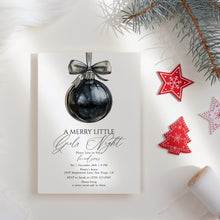 Load image into Gallery viewer, 2033 Black A Merry Little Girls&#39; Night Coquette Christmas Party Invite, Digital Download, Editable Template

