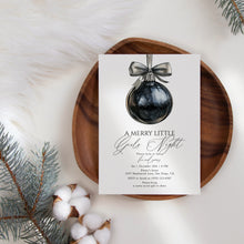 Load image into Gallery viewer, 2033 Black A Merry Little Girls&#39; Night Coquette Christmas Party Invite, Digital Download, Editable Template
