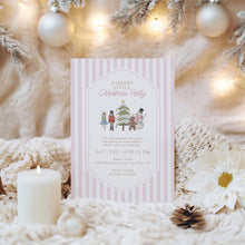 Load image into Gallery viewer, 2033 Pink Nutcracker Merry Little Party Invite Kids Christmas Invite Template, Digital Download
