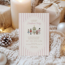 Load image into Gallery viewer, 2033 Pink Nutcracker Merry Little Party Invite Kids Christmas Invite Template, Digital Download
