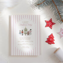 Load image into Gallery viewer, 2033 Pink Nutcracker Merry Little Party Invite Kids Christmas Invite Template, Digital Download
