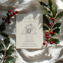 Load image into Gallery viewer, 2033 Minimal Oh Holy Night Nativity Scene Christian Christmas Dinner Invite, Editable Template, Digital Download
