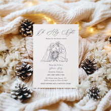 Load image into Gallery viewer, 2033 Minimal Oh Holy Night Nativity Scene Christian Christmas Dinner Invite, Editable Template, Digital Download
