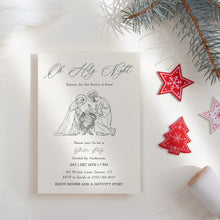 Load image into Gallery viewer, 2033 Minimal Oh Holy Night Nativity Scene Christian Christmas Dinner Invite, Editable Template, Digital Download
