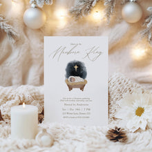 Load image into Gallery viewer, 2033 Christmas Party Nativity Baby Jesus Glory to the Newborn King Invite, Digital Download

