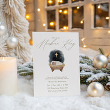 Load image into Gallery viewer, 2033 Christmas Party Nativity Baby Jesus Glory to the Newborn King Invite, Digital Download
