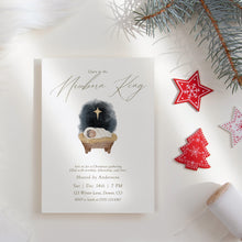 Load image into Gallery viewer, 2033 Christmas Party Nativity Baby Jesus Glory to the Newborn King Invite, Digital Download

