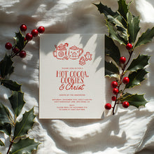 Load image into Gallery viewer, 2033 Whimsical Hot Cocoa, Cookie, &amp; Christ Christian Christmas Party Invite, Editable Digital Download
