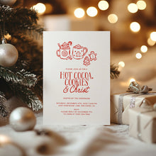 Load image into Gallery viewer, 2033 Whimsical Hot Cocoa, Cookie, &amp; Christ Christian Christmas Party Invite, Editable Digital Download
