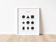Load image into Gallery viewer, set of 6 black rainbow with alphabet watercolor art prints 07-4001
