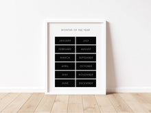 Load image into Gallery viewer, set of 6 black rainbow with alphabet watercolor art prints 07-4001
