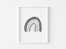 Load image into Gallery viewer, set of 6 black rainbow with alphabet watercolor art prints 07-4001
