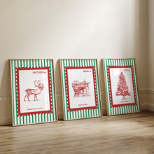 Load image into Gallery viewer, Vintage Christian Christmas stamp Wall Art Set of 3 Art Print 13-227
