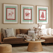 Load image into Gallery viewer, Vintage Christian Christmas stamp Wall Art Set of 3 Art Print 13-227
