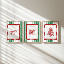 Load image into Gallery viewer, Vintage Christian Christmas stamp Wall Art Set of 3 Art Print 13-227
