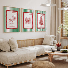 Load image into Gallery viewer, Vintage Christian Christmas stamp Wall Art Set of 3 Art Print 13-227
