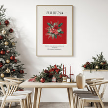 Load image into Gallery viewer, Red Green Christian Christmas Bible Verse Wall Art Print (Choose your Print) 13-212
