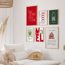 Load image into Gallery viewer, Red Green Christian Christmas Bible Verse Wall Art (Choose your Print) 13-221
