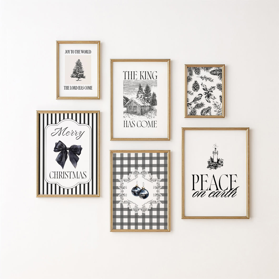 Set of 6 Black Christian Christmas Wall Art Bundle 13-226
