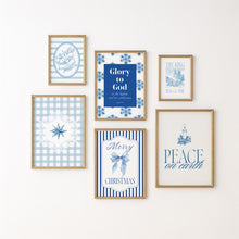 Load image into Gallery viewer, Set of 6 Blue Christian Christmas Wall Art Bundle 13-224
