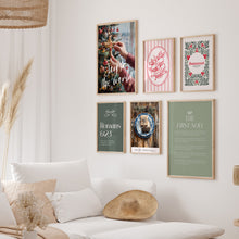 Load image into Gallery viewer, Set of 6 Green Christian Christmas Bible Verse Wall Art Bundle 13-218
