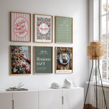 Load image into Gallery viewer, Set of 6 Green Christian Christmas Bible Verse Wall Art Bundle 13-218
