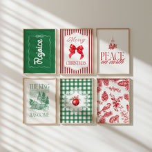 Load image into Gallery viewer, Set of 6 Red Green Christian Christmas Wall Art Bundle 13-222
