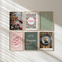Load image into Gallery viewer, Set of 6 Green Christian Christmas Bible Verse Wall Art Bundle 13-218
